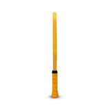 Side profile of the NIVIA K-5000 Pro Pickleball Paddle showing its thick paddle core, yellow edge guard, and matching yellow perforated grip with a black neck band.