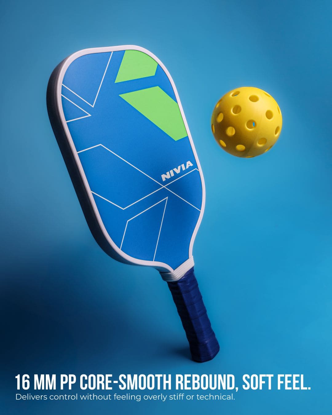 Nivia Pickleball Paddle 16mm PP Core for smooth rebound and soft feel - Professional Pickleball Gear Australia.