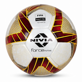 NIVIA Force Shining PU Futsal Football with 32-panel hand-stitched construction, designed for competitive futsal matches and training, suitable for use on soft, wet, hard ground, grass, and artificial turf surfaces.